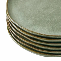 LOBERON Teller 6er Set Biarré türkis/braun