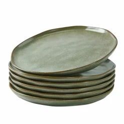 LOBERON Teller 6er Set Biarré türkis/braun