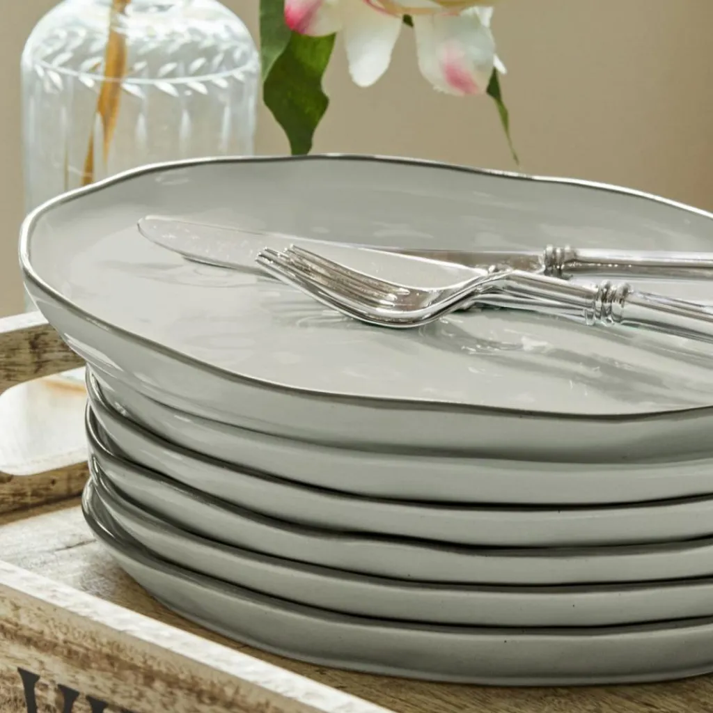 LOBERON Teller 6er Set Biarré grau New