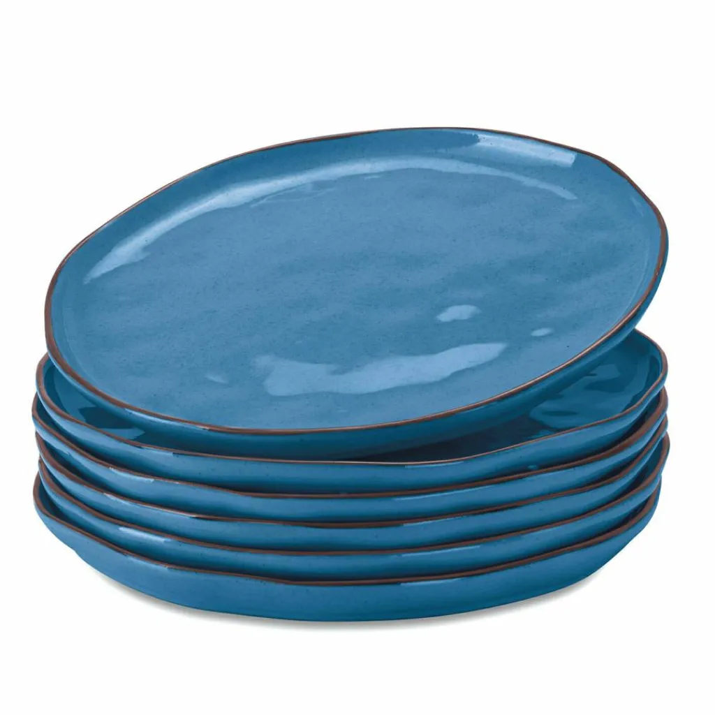 LOBERON Teller 6er Set Biarré blau Hot