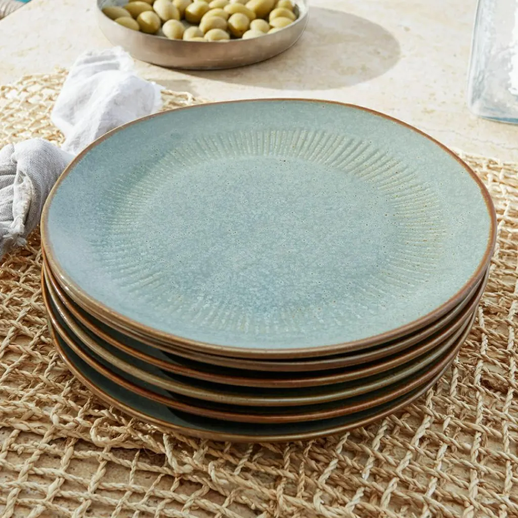LOBERON Teller 6er Set Périers türkis/braun Discount