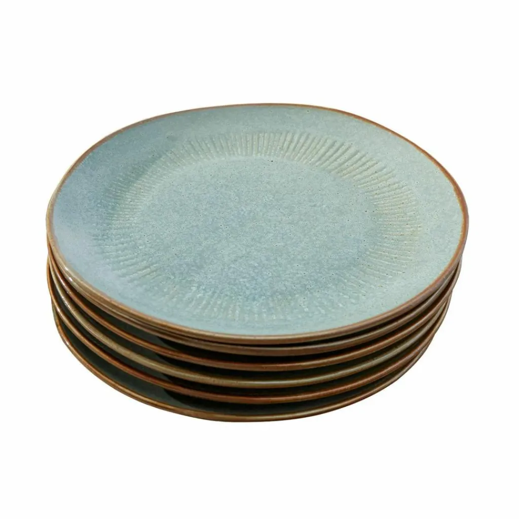 LOBERON Teller 6er Set Périers türkis/braun Discount