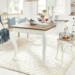 LOBERON Tisch Plaish antikweiß/braun Sale
