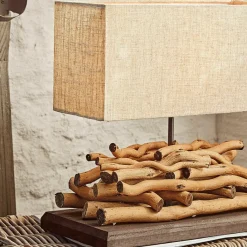LOBERON Tischlampe Caribou leinen/braun Hot