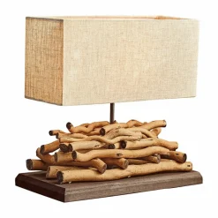 LOBERON Tischlampe Caribou leinen/braun Hot