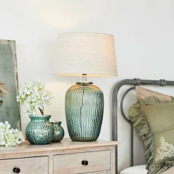 LOBERON Tischlampe Fenis creme/grün Outlet