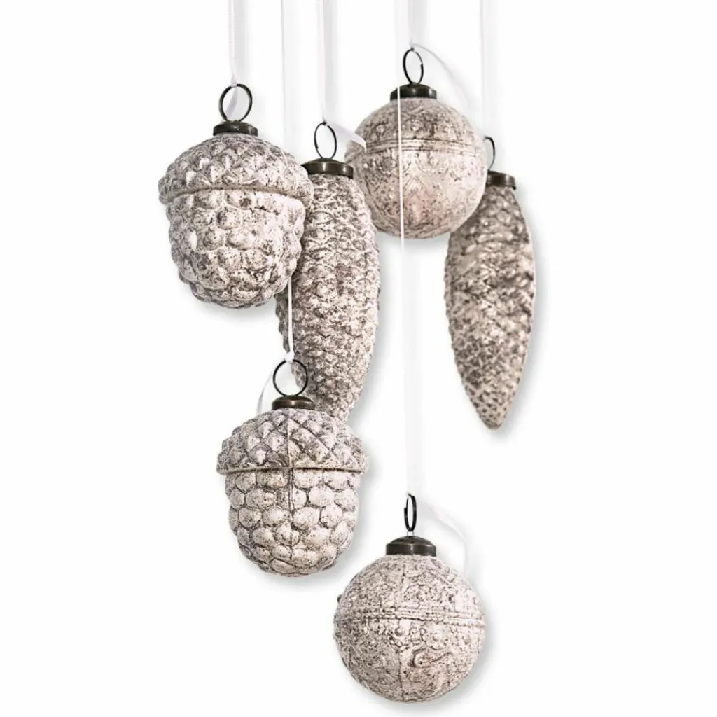 LOBERON Weihnachtsschmuck 6er Set Quirat weiß Best