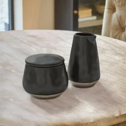 LOBERON Zuckerdose und Milchkännchen Biarré schwarz Outlet